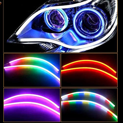 Car Headlight LED Strips, LEDCARE 24 Inch Exterior Car LED Strip Lights with Dreamcolor Chasing, Flexible Waterproof LED Daytime Running Light Strip, Wireless APP Controlled DRL, 2-Pack