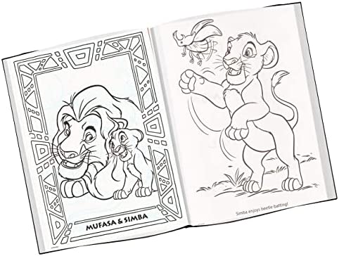 Disney Coloring Book Set with Stickers - Bundle Includes 80 Page Coloring Book, Stickers, and Door Hanger (Lion King)