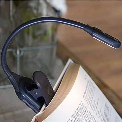 Mighty Bright The Original WonderFlex Book Light, Warm Eye Care LEDs, Flexible, Durable, Dimmable, Clip-On Light, for Kids, Reading, Bookworms, Read in Bed, Batteries or Micro USB (Black)