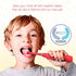 Brusheez® Kid's Electric Toothbrush Set - Soft Bristles, Easy-Press Power Button, Battery Operated, 2 Brush Heads, Animal Cover, Sand Timer, Rinse Cup and Storage Base - Ages 3+ (Pepper The Dino)