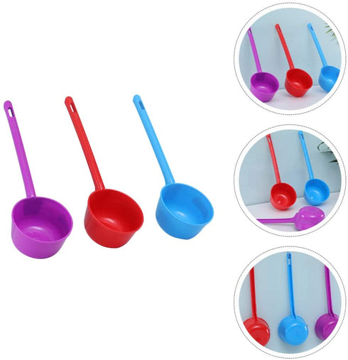Cabilock 3PCS Water Ladle Plastic Kitchen Accessories Bathroom Water Scoop Cup Bathing Ladle Container Large Ladles Bath Spoon Home Essential