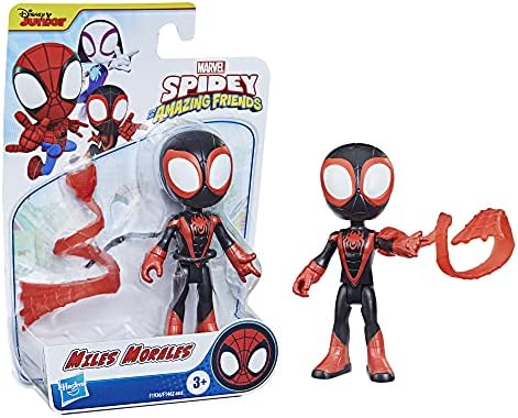Spidey and His Amazing Friends Marvel Miles Morales Hero Figure, 4-Inch Scale Action Figure, Includes 1 Accessory, for Kids Ages 3 and Up