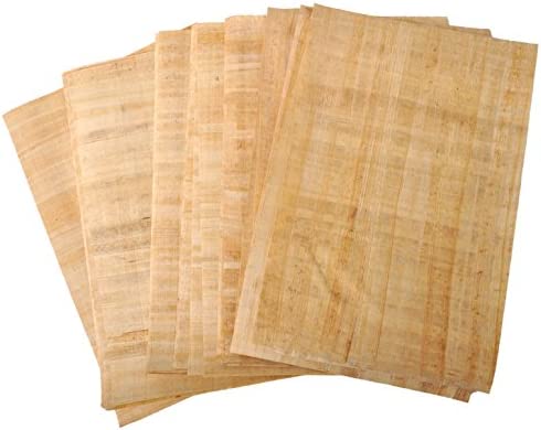 Egyptian Papyrus Blank Paper Set of 10 Sheets for Art Projects Scrapbooking Album Refill Scrolls and Teaching Ancient Hieroglyphic History 8x12in (20x30cm)