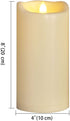 Battery Operated Flameless LED Pillar Candle, Outdoor Waterproof Flickering Light with Remote & Timer for Wedding Party Home Decoration 4x8, 1 Pack
