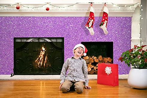 Purple Glitter Wallpaper Purple Glitter Peel and Stick Wallpaper Removable Sparkle Contact Paper Self Adhesive Paper for Wall Cabinet DIY Gift Christmas Decoration Vinyl Roll 17.7"x78.7"