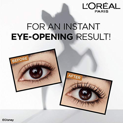 L'Oreal Paris Bambi Eye Washable Mascara, Doe Eyes, Lasting Volume, Length & Lift, Definition, No Clumping, No Smudging, Black, 0.28 Fl. Oz