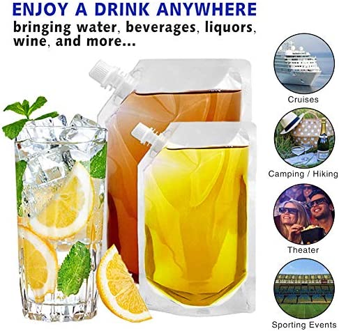 Concealable And Reusable cruise sneak flask Liquor kit,Rum Runner Alcohol Juice Travel Plastic Liquor Bags For Sneak Drink?0-5-5 Kit?