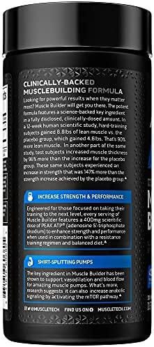 Muscle Builder | MuscleTech Muscle Builder | Muscle Building Supplements for Men & Women | Nitric Oxide Booster | Muscle Gainer Workout Supplement | 400mg of Peak ATP for Enhanced Strength, 30 Pills