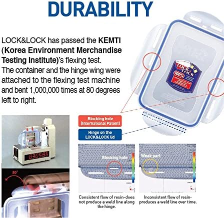 (Pack of 4) LOCK & LOCK Airtight Rectangular Food Storage Container 6-oz / 0.76-cup