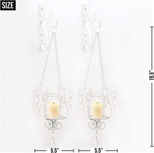 Bedazzling Pendant Candle Holder Wall Sconce Decor Pair