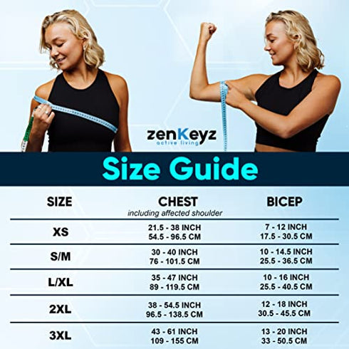 ZENKEYZ Copper Compression Recovery Shoulder Brace For Men & Women, Shoulder Immobilizer for Torn Rotator Cuff, Tendonitis, Dislocation, Pain, Shoulder Sleeve Support (Black, Small/Medium)