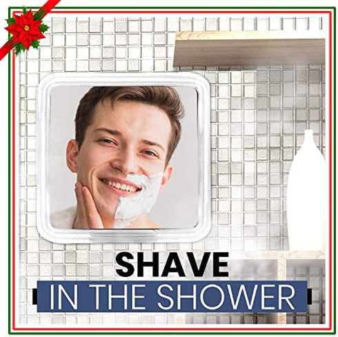 3X Magnifying Shower Mirror For Fogless Shaving with Suction Cup, Shatterproof Surface and 360° Swivel, 6.3 x 6.3\