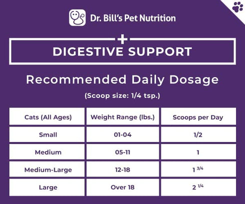 Dr. Bill’s Feline Digestive Support | Pet Supplements | Probiotics for Cats | Contains Ginger Root, Psyllium Husk, Lemon Balm, Bifidobacterium, and Fructooligosaccharides