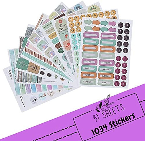 Mr. Pen- Christian Journaling Stickers, 31 Sheets, 1034 pcs, Christian Stickers for Planners and Journals, Christian Stickers, Religious Stickers, Bible Journaling Stickers, Bible Journaling Supplies