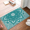 Doormat Turquoise Mandala Floral Printed Entrance Floor Mat Rug Indoor/Outdoor/Front Door/Bathroom Mats Rubber Non Slip