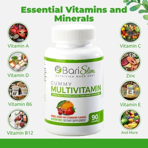BariSlim Bariatric Chewable Multivitamin Gummies– Specially Formulated Gummy Vitamin for Patients After Weight Loss Surgery - Easy Digestion & Maximum Absorption| 90 Fruit Chews