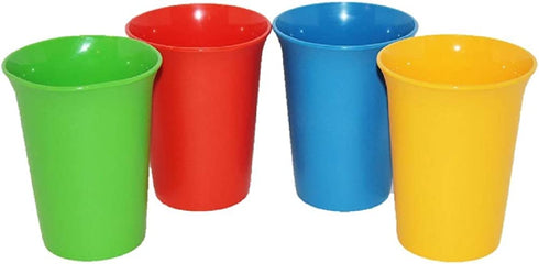 Vintage Set of 4 Tupperware 7 Ounce Bell Tumblers Blue Yellow Green Red