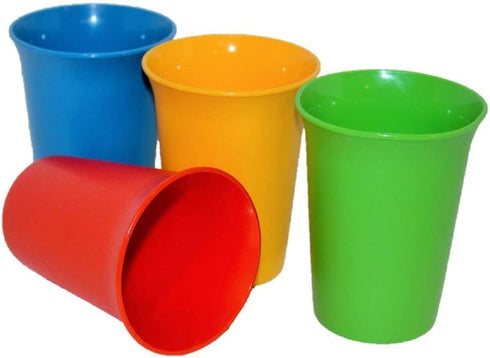 Vintage Set of 4 Tupperware 7 Ounce Bell Tumblers Blue Yellow Green Red