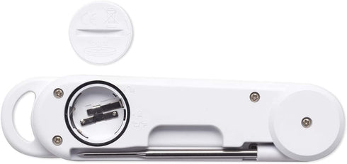 InstaTrack Folding Digital Instant Read Meat Food Grill BBQ Kitchen Cooking Thermometer with Folding Probe, White