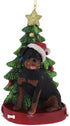 Kurt Adler Rottweiler Wearing Santa Hat with Christmas Tree Ornament C7954RW New