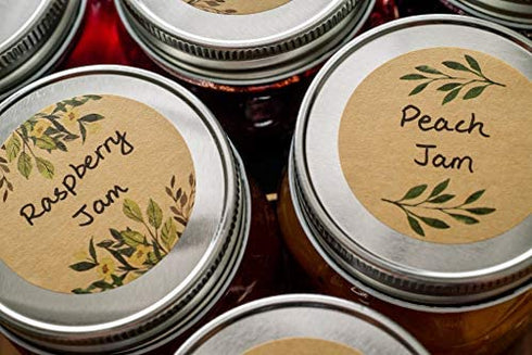 MONEST (500pc/Roll) 2" Label Stickers for Jars and Lids -(Floral Color)- Pantry Labels | Mason Jar Labels | Sticker Labels | Canning Labels | Spice Labels | Bottle Labels | Mason Jar Labels