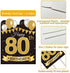 Large Happy 80th Birthday Party Yard Sign Black Gold 80 Birthday Yard Signs with Stakes and Outdoor Lawn Decorations