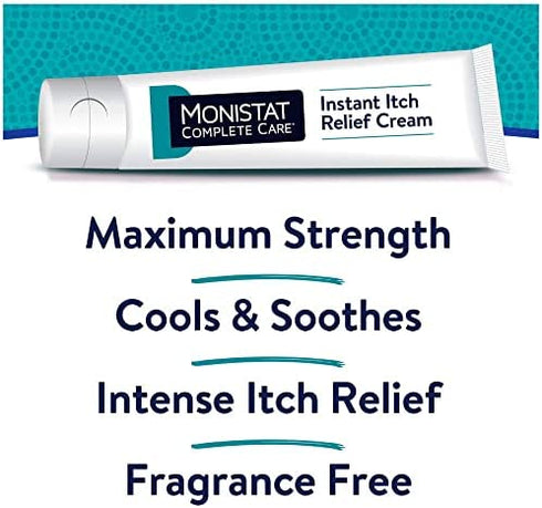 Monistat Care Instant Itch Relief Cream-Max Strength - Cools & Soothes, (Packaging may vary), White, 1 Oz