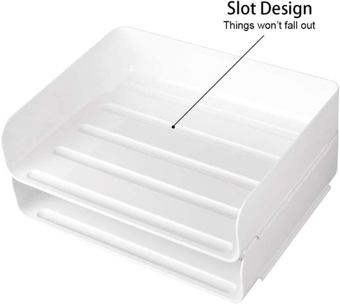 Stackable Desktop Document Letter Tray Organizer Accessories Paper Tray, Multi-Layer File Sorter Storage Paper Holder Stylish (2 Pack)