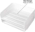 Stackable Desktop Document Letter Tray Organizer Accessories Paper Tray, Multi-Layer File Sorter Storage Paper Holder Stylish (2 Pack)