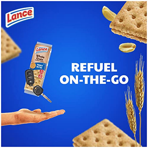 Lance Sandwich Crackers, Made with Whole Grain Crackers, Peanut Butter, 8 Individual Packs