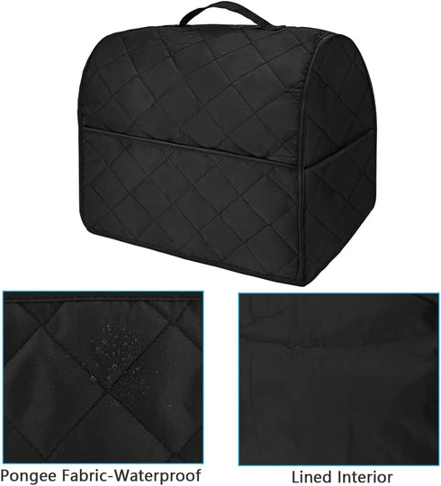 Augot Stand Mixer Cover with Handle Waterproof Mixer Covers for Kitchen, Mixer Dust Cover with Pocket for Extra Accessories, Black Blender Coffee Machine Protective Dust Covers for Mixer 4.5 & 5 Quart