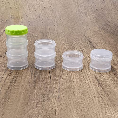 7 Day Pill Organizer Case Stackable Weekly Supplements Vitamins Pills Holder Dispenser Extra Clear Transparent with Label and One More Lids- Large