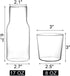 YOUEON Bedside Water Carafe Set with Tumbler Glass, 17 Oz Besides Carafe, Glass Mouthwash Bottle for Bedroom, Bathroom or Kitchen,Clear