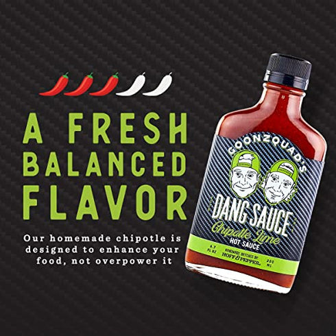 Hoff and Pepper Goonzquad Dang Sauce Handmade Chipotle Lime Hot Sauce Farm-Fresh Tennessee Peppers for the Jalapeno Pepper Hot Sauce Lover Keto Spicy Goodness Seasoning, (6.7 fl oz)