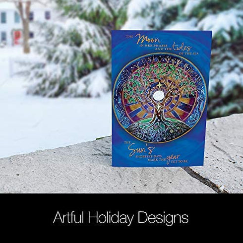Tree-Free Greetings Solstice Cards and Envelopes, Set of 10, 5 x 7", Winter Solstice Mandala (HB93380)