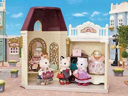 Calico Critters Fashion Playset Tuxedo Cat, Dollhouse Playset with Figure and Fashion Accessories