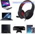 Anivia MH601 Headphones with Microphone LED Wired Headset with Active Noise Canceling Microphone, 3.5mm Audio Jack Stereo Headphone - Red (Game/Work/School)