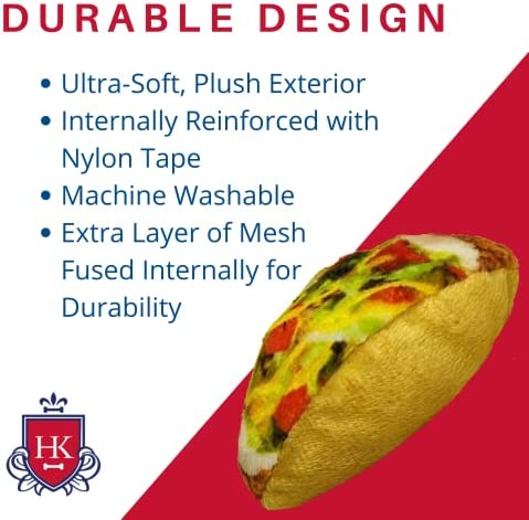 Lulubelles Power Plush | Taco Tuesday (Large) | Cinco de Mayo Dog Toy with Squeaker | Funny Dog Gift | Fun, Durable, and Safe | Huxley & Kent Squeaky Dog Toys