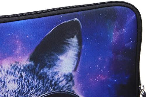 13.3-Inch to 14-Inch Laptop Sleeve Case Neoprene Carrying Bag with Hidden Handles for MacBook/Notebook/Ultrabook/Chromebooks (Blue cat)