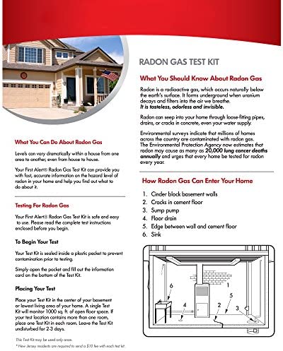 First Alert Radon Gas Test Kit, RD1
