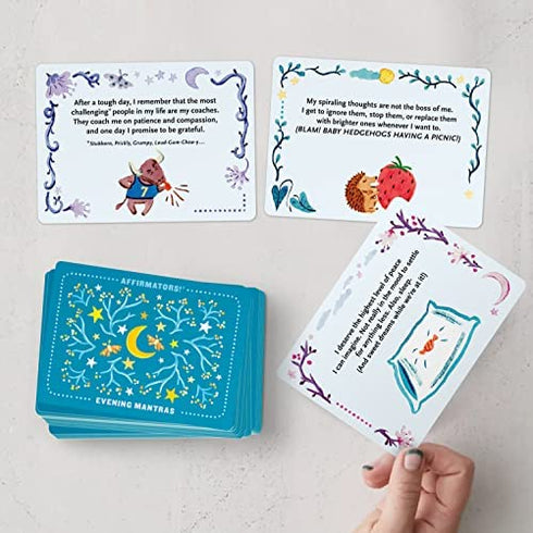 Knock Knock Affirmators! Mantras Evening - Night Affirmation Cards Deck, Positive Affirmations & Meditation Cards (30 Cards Deck)