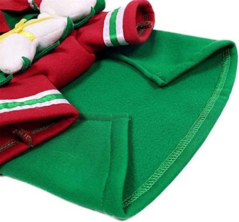 Mogoko Dog Cat Christmas Elf Costume, Funny Pet Cosplay Dress with Cap, Puppy Fleece Warm Outfits Animal Festival Apparel Clothes(L Size)