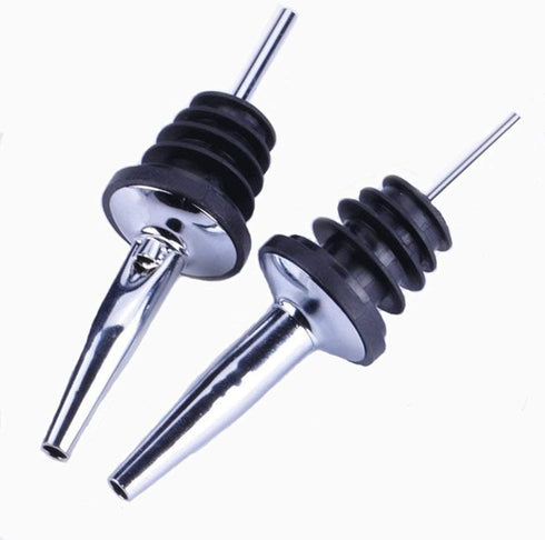 Liquor Pour Stainless Steel Classic Bottle Speed Pourers with Tapered Spout (12- pack)