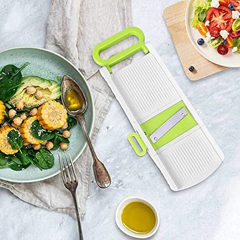 Mandoline Slicer for Kitchen Mandolin Slicing Tool 6 in 1 Vegetable Mandoline Slicer Cutter Chopper Grater Slicers for Fruits Vegetables Julienne Carrot Cucumber Sweet Potato Chip Slicer Thin