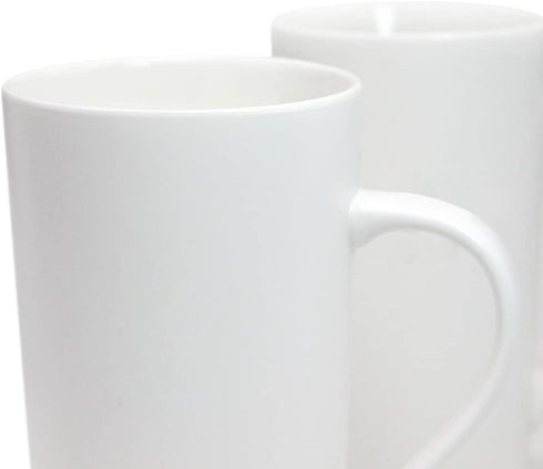 Momugs 20 OZ Simple Pure White Mug (Set of 2) Plain Large Tall White Ceramic Milk Tea Coffee Mug with Handle as A Gift for Dad Mom Friends, 2pcs