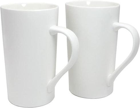 Momugs 20 OZ Simple Pure White Mug (Set of 2) Plain Large Tall White Ceramic Milk Tea Coffee Mug with Handle as A Gift for Dad Mom Friends, 2pcs