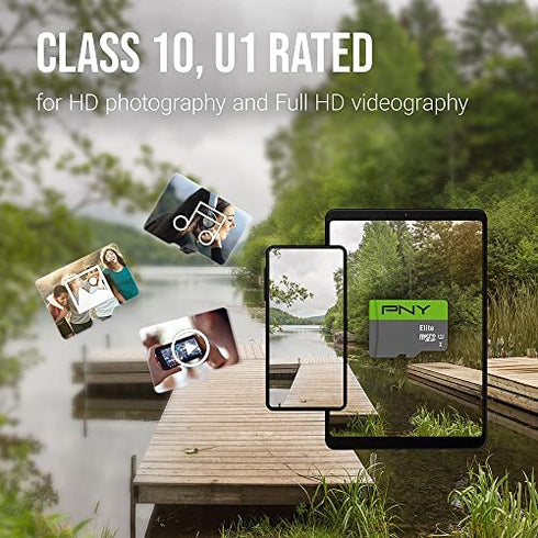 PNY 32GB Elite Class 10 U1 microSDHC Flash Memory Card 3-Pack - 100MB/s, Class 10, U1, Full HD, UHS-I, micro SD