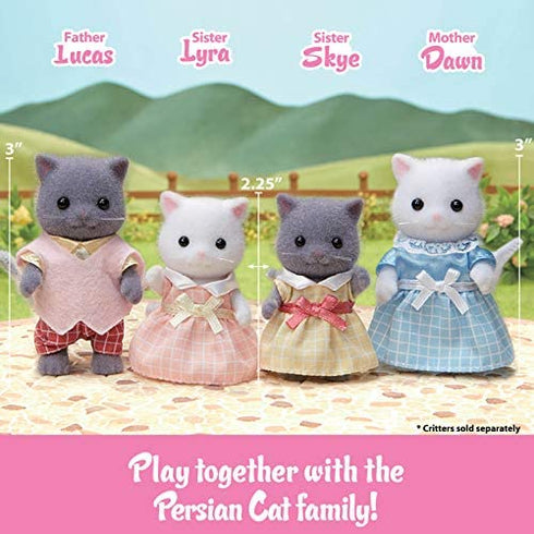 Calico Critters Persian Cat Twins, Dolls, Dollhouse Figures, Collectible Toys; Figure & Accessory Included