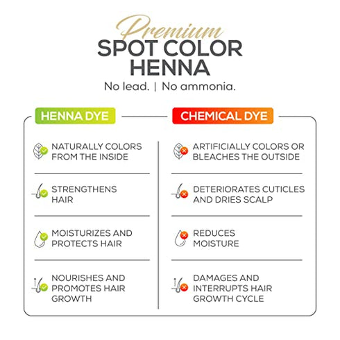 Parallel Products Spot Color Henna Kit - Henna Hair Dye - 3 grams - Tint for Professional Spot Coloring - With Mixing Dish - Covers Grey Hair - Root Touch Up (Medium Brown)