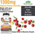 D-Mannose 1,300 mg with Cranberry Extract Fast-Acting, Flush Impurities, Natural Urinary Tract Health- 100 Veggie Capsules